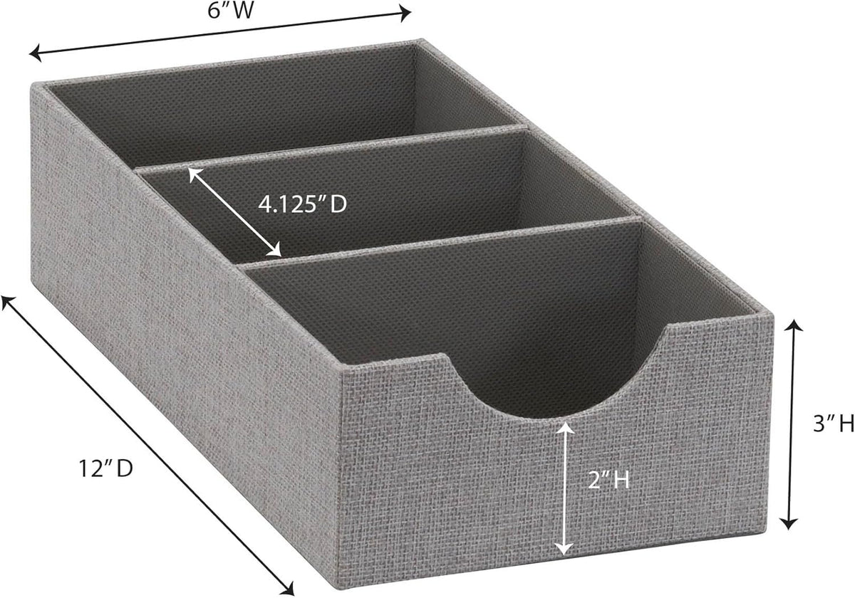 Grey 3 Section Drawer Organizer Box D185062