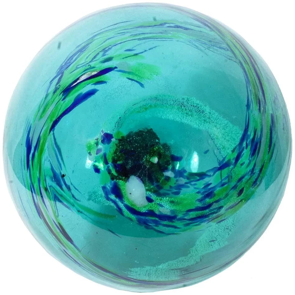 Blue Ocean Mist 10 inch Hand Blown Glass Gazing Ball C92554