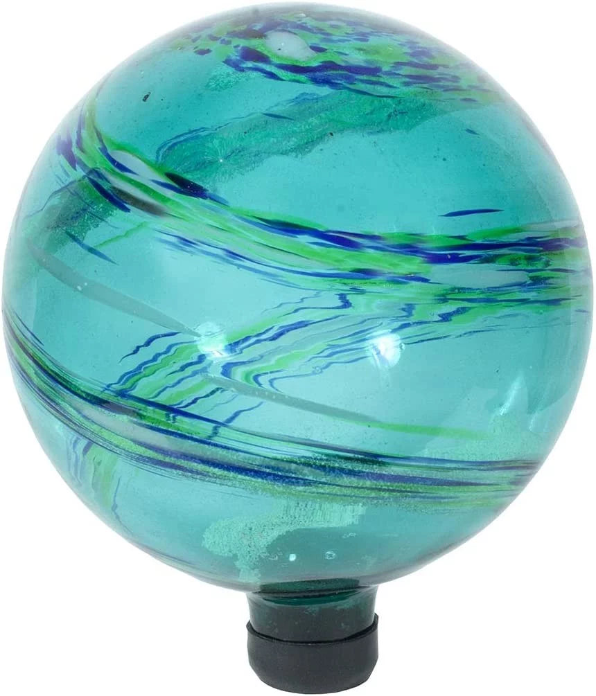 Blue Ocean Mist 10 inch Hand Blown Glass Gazing Ball C92554