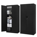 Metal Locking Cabinet with 2 Doors and 2 Adjustable Shelves W109554