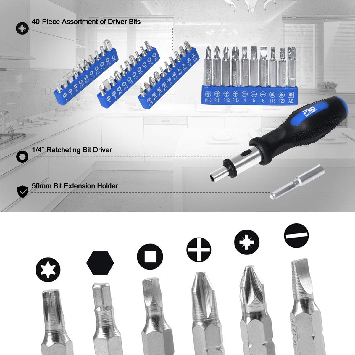 198-Piece General Household Hand Tool Set with Storage Bag U62044