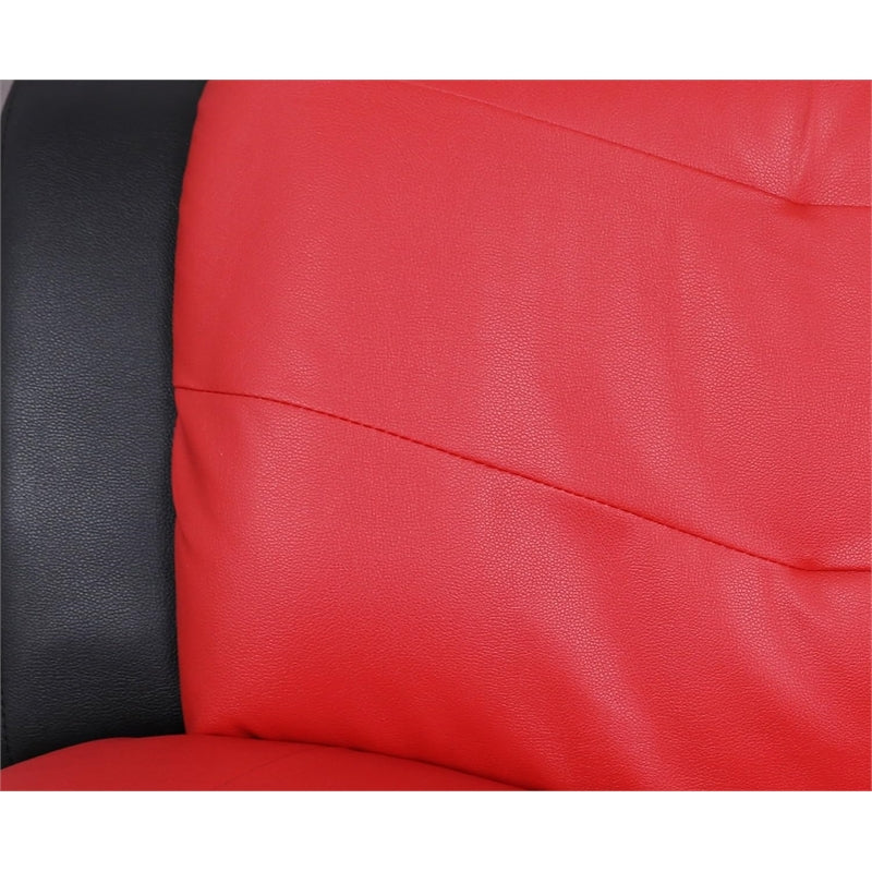 2 Piece Set Faux Leather Black & Red B546641