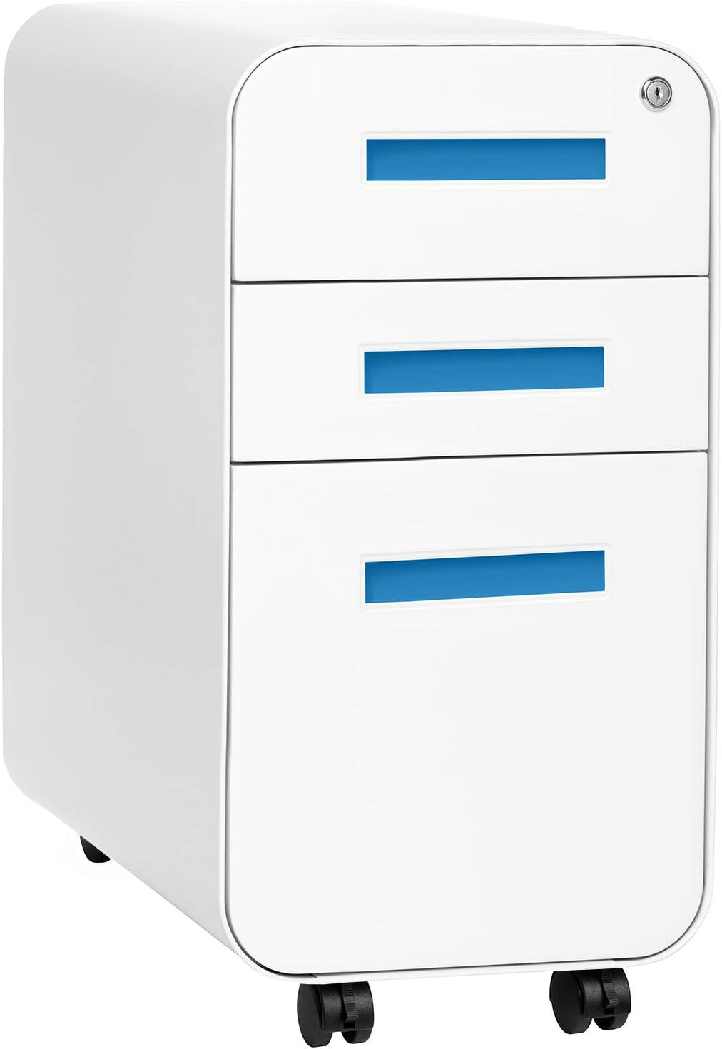 3-Drawer Mobile File Cabinet Black Grey F842071