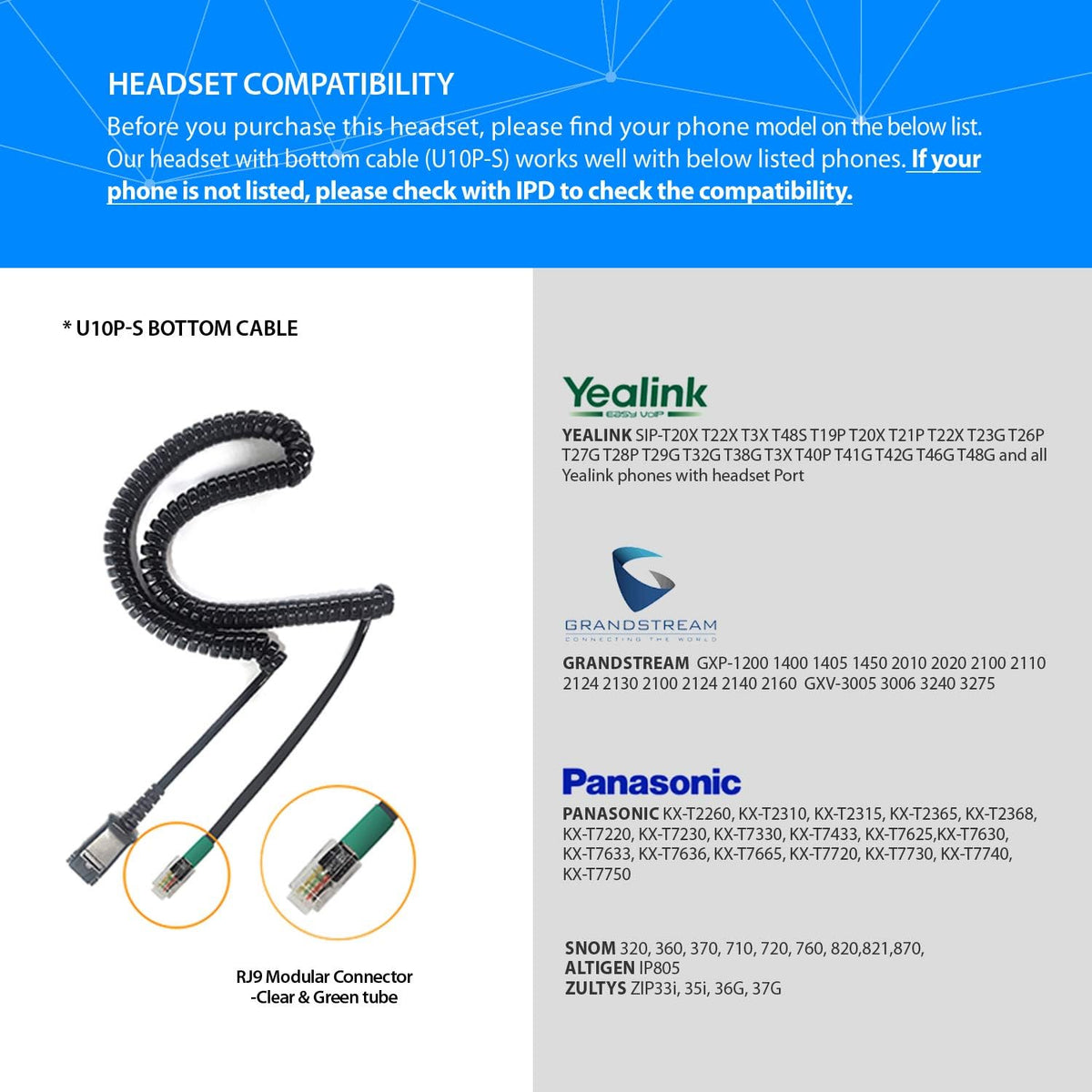 Professional Monaural Noise Cancelling Corded Headset Pack of 2 G1165