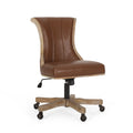 Cognac Brown Upholstered Swivel Office Chair C422