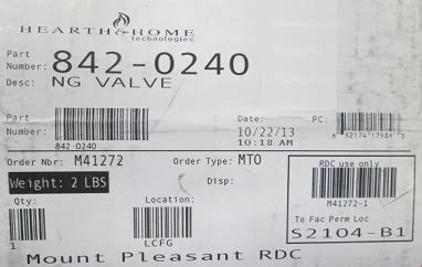 Sit Gas Valve - NG L192853