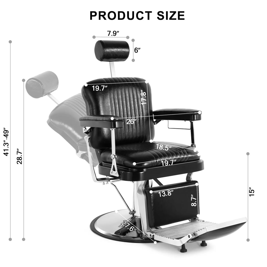 Black Hydraulic Recliner Barber Chair L998