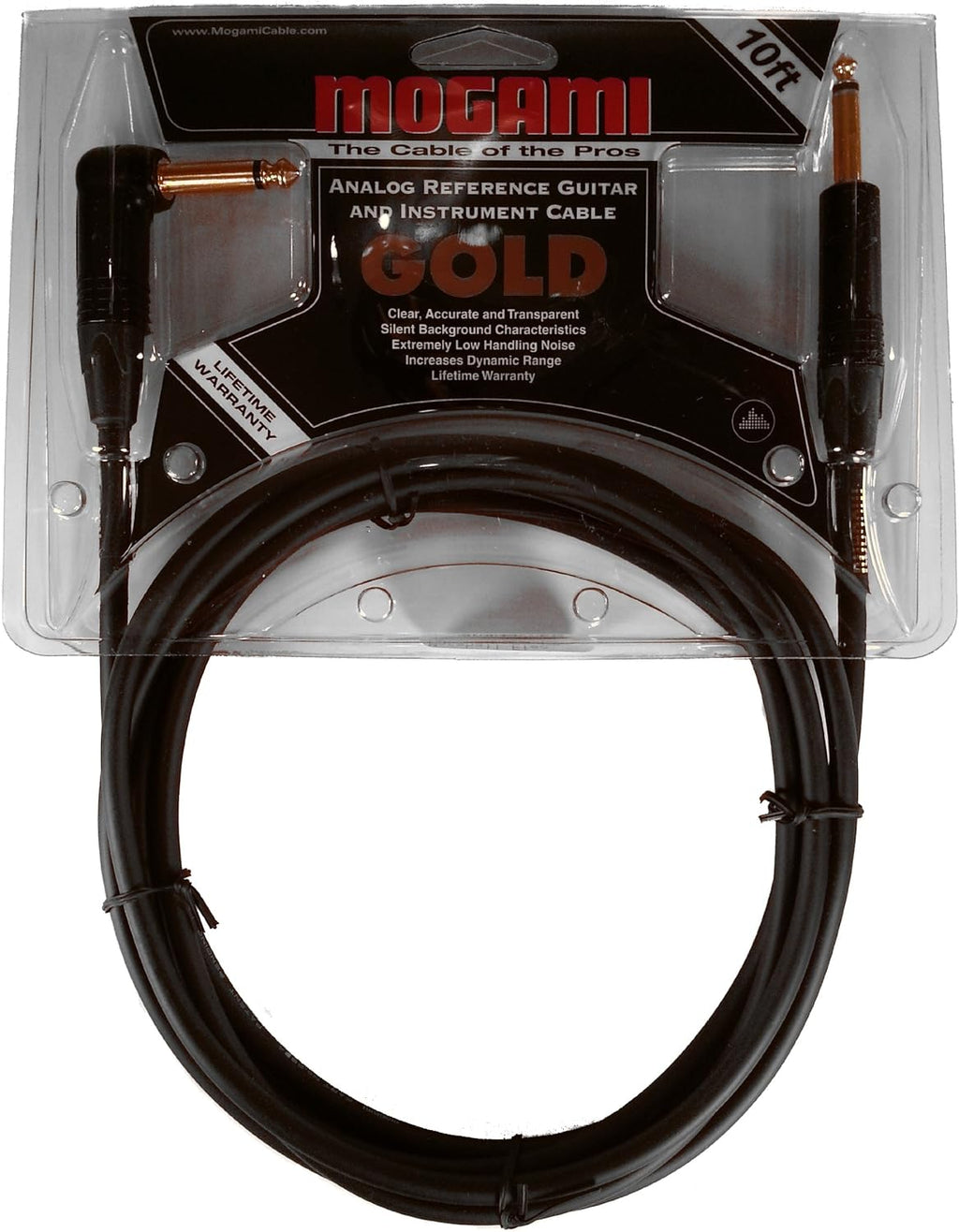 6 Foot Guitar Instrument Cable with Right Angle and Straight Connectors V815