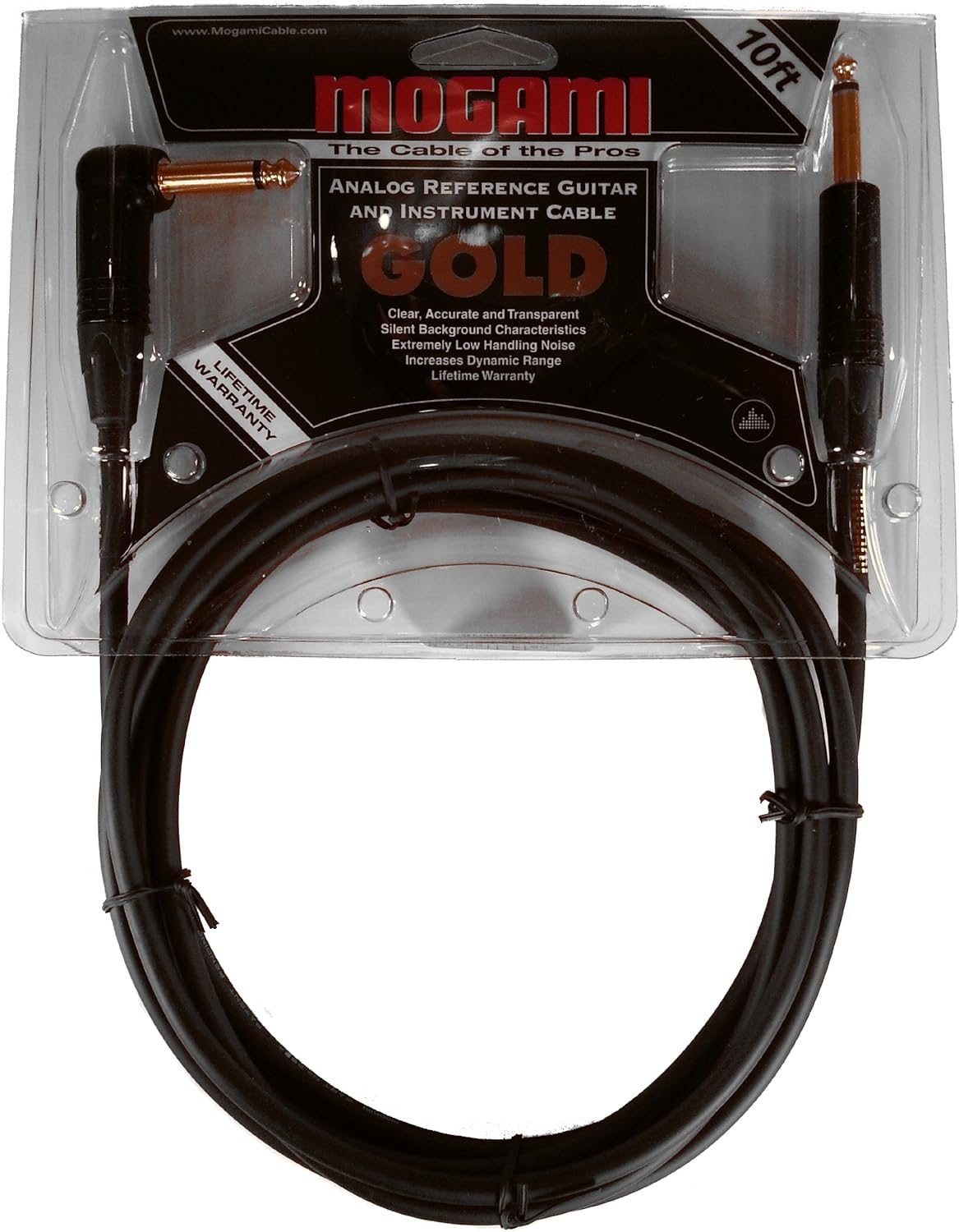 6 Foot Guitar Instrument Cable with Right Angle and Straight Connectors V815