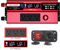 Car Power Inverter Dual Output Socket DC 12V to 110V AC 2 USB Ports with LCD Screen W4291