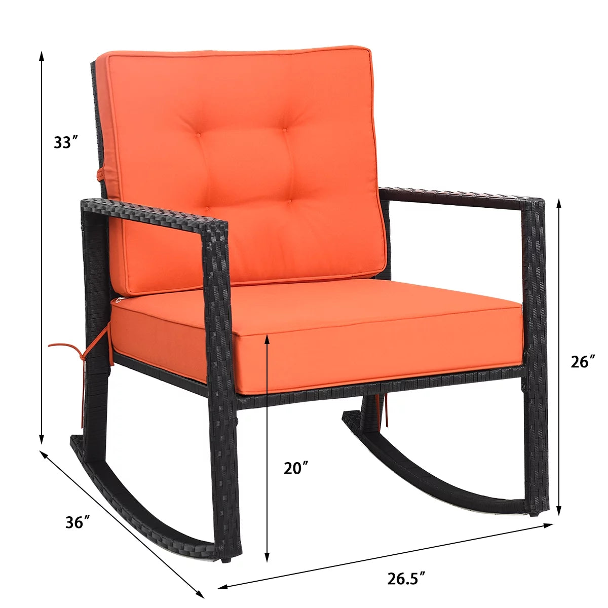 Outdoor Wicker Rocking Chair with Cushion T9949