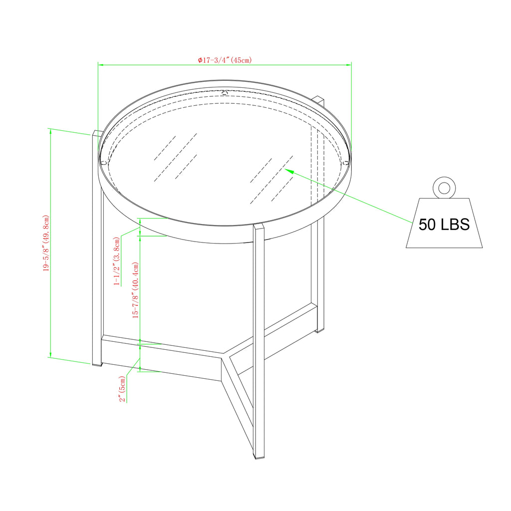 Metal and Glass Side Table E92467