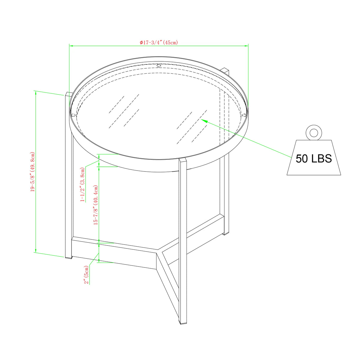 Metal and Glass Side Table E92467