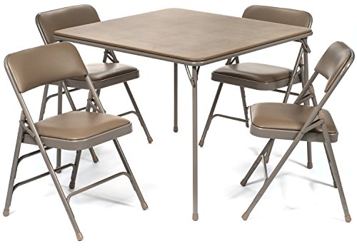 Navy Vinyl Folding Card Table and Chair Set (5pc) G14467