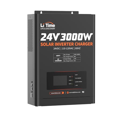 3500W Pure Sine Wave Solar Inverter Charger, 48V DC to 120V AC, Built in 80A MPPT Charge Controller M104