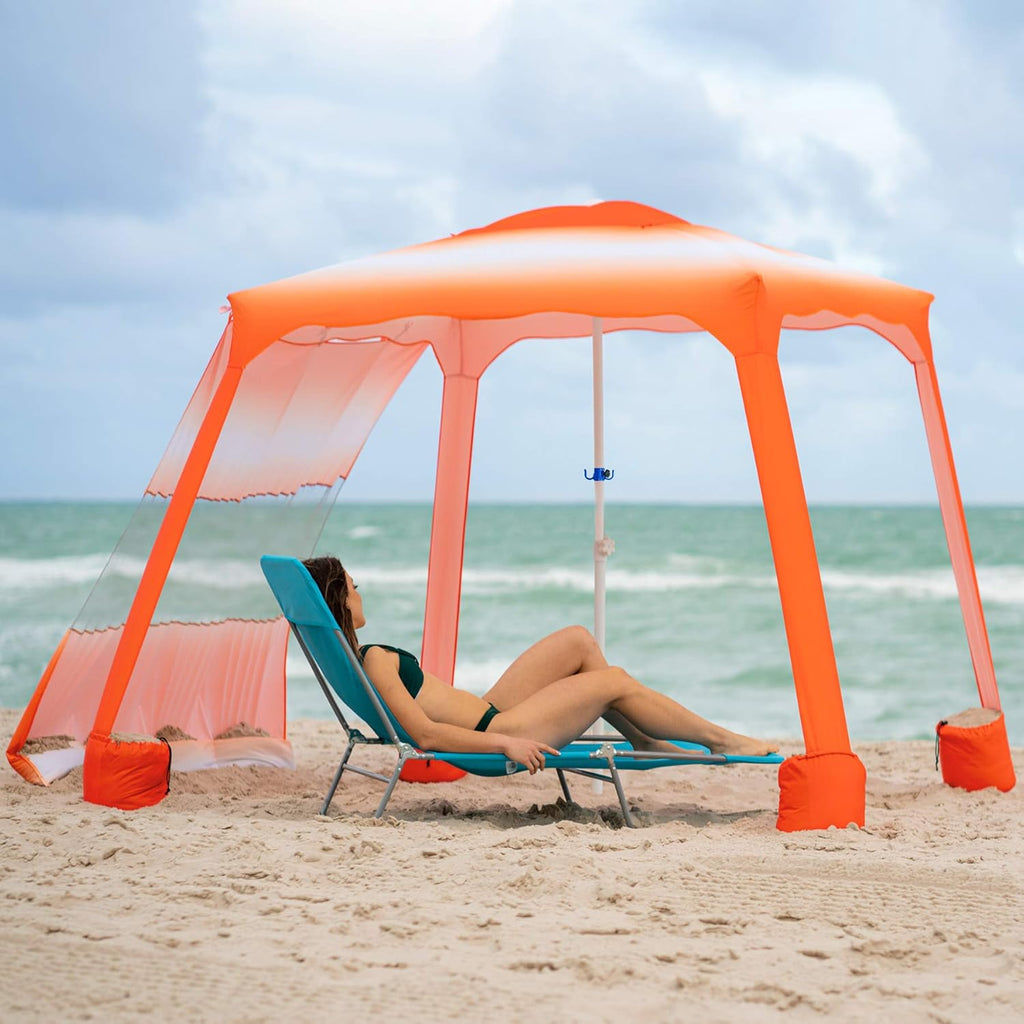 Sky Blue 6' Beach Umbrella with Sand Pockets V188