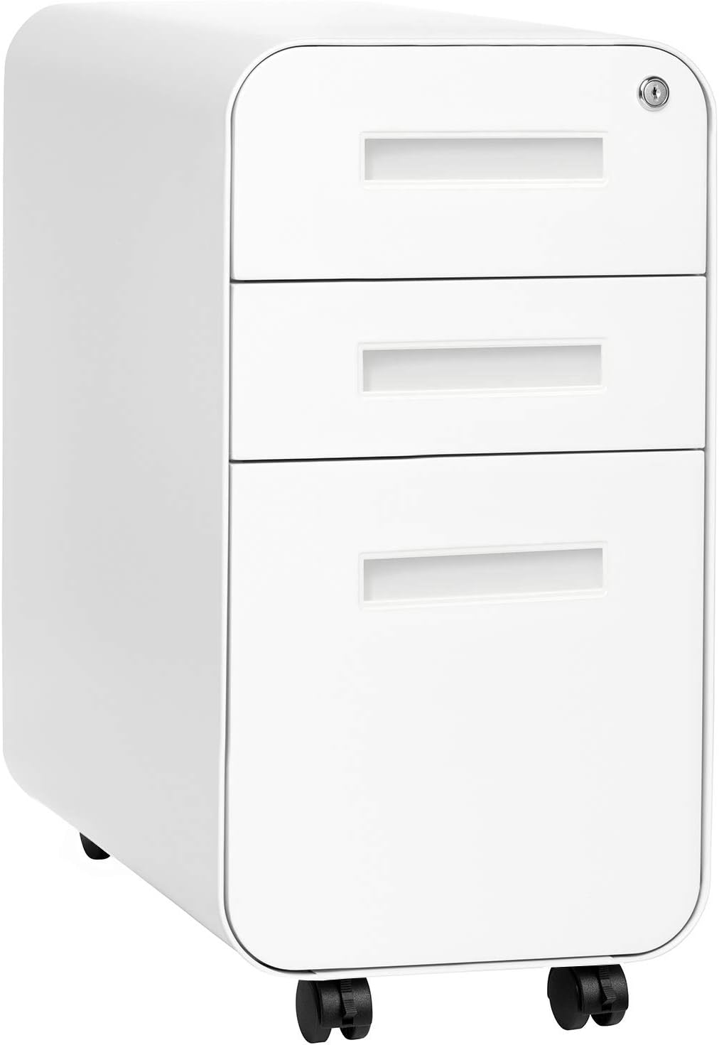 3-Drawer Mobile File Cabinet Black Grey F842071