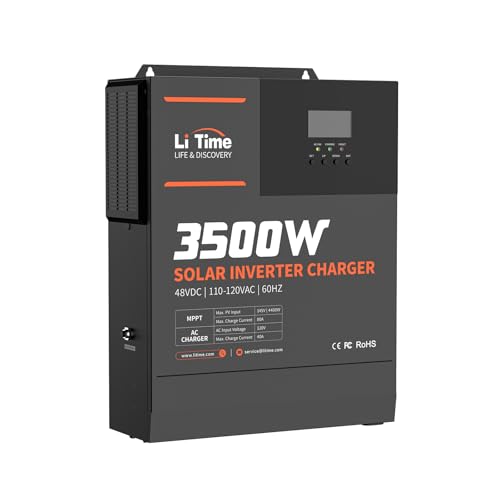 3500W Pure Sine Wave Solar Inverter Charger, 48V DC to 120V AC, Built in 80A MPPT Charge Controller M104