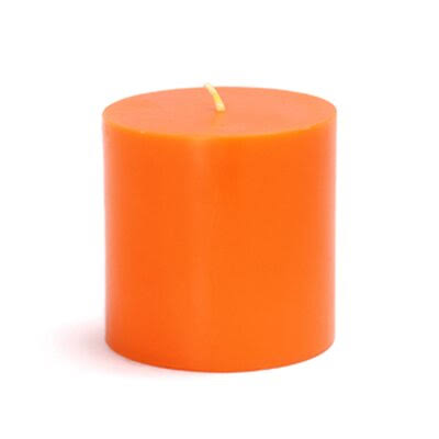 Orange Unscented Paraffin Pillar Candle Q16561