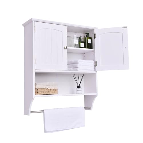 Bathroom Wall Cabinet with Towel Bar Storage Cabinet E942