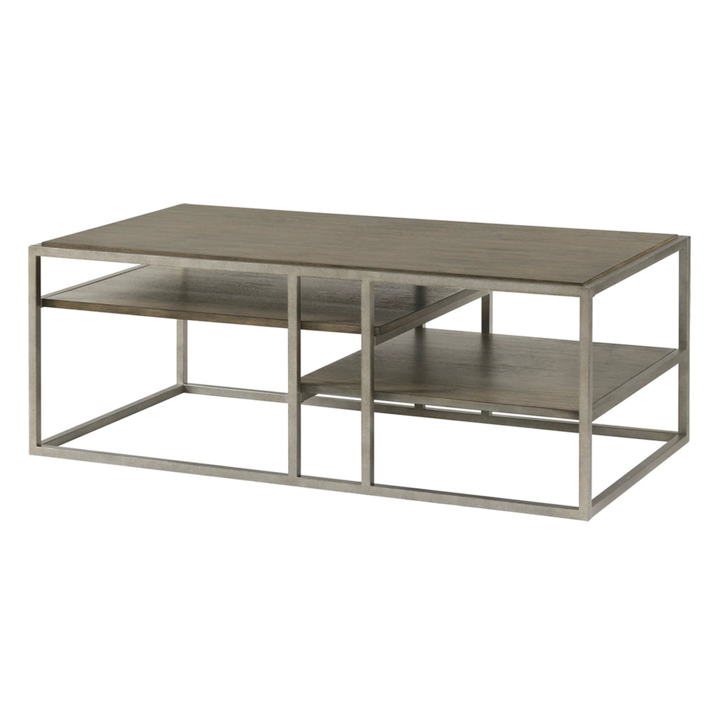 Wood Metal Coffee Table with Shelf H193