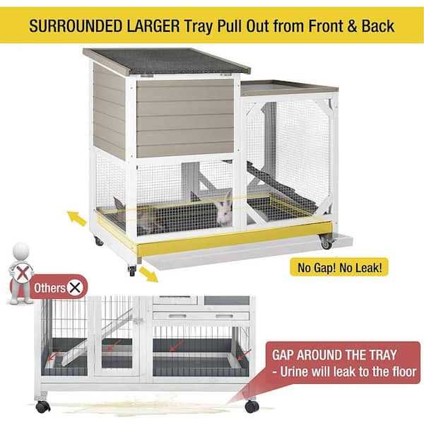 Large Indoor Rabbit Hutch with Pull out Tray U35652