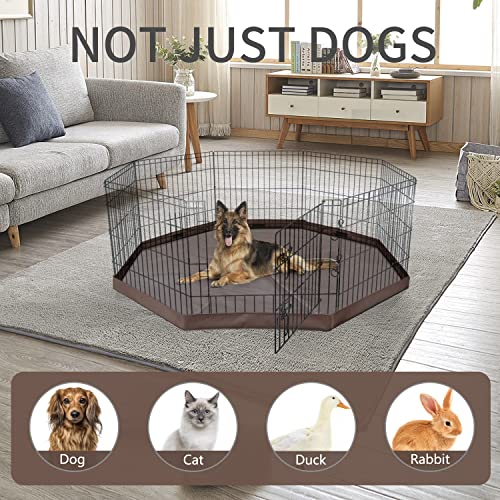 Foldable Metal Dog Playpen 8 Panels 24 Inch with Top Cover K138725
