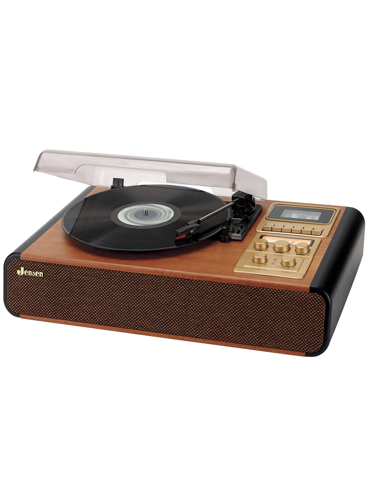 3-Speed Turntable with Radio, Cassette Player & Built-in Speakers Q768