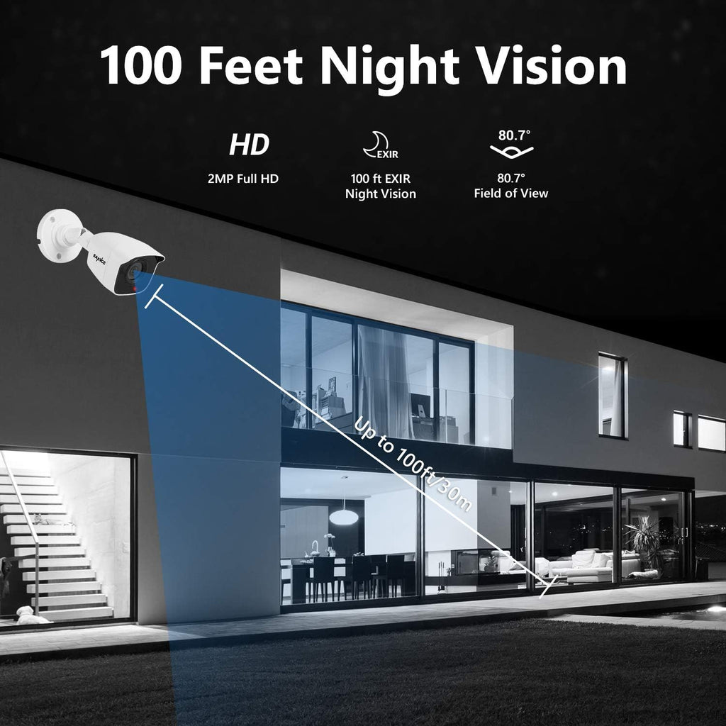 1080P 4 Channel Security Camera System with 2 Outdoor Cameras F74504