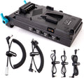 V-Mount Lock Battery Plate Power Supply Splitter Adapter with 15mm Rod Clamp X33469