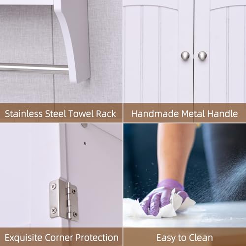 Bathroom Wall Cabinet with Towel Bar Storage Cabinet E942