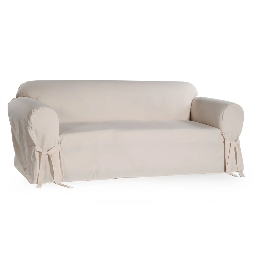 1-Piece Cotton Sofa Slipcover With Bowties T925