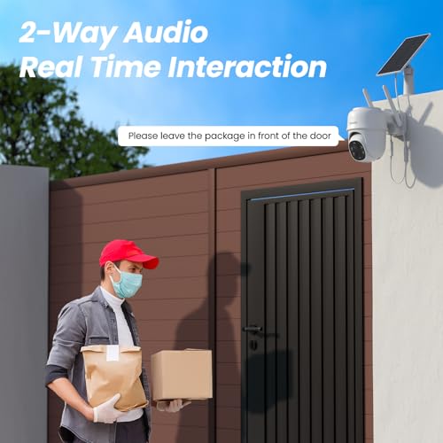 2 Pack Solar Battery Powered 2K Wireless Outdoor Security Camera G5089