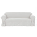 1-Piece Cotton Sofa Slipcover With Bowties T925