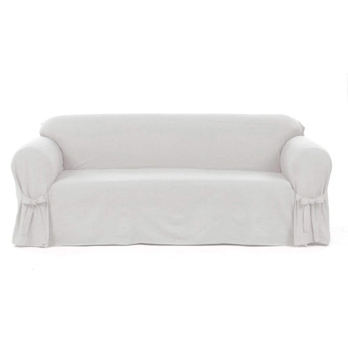 1-Piece Cotton Sofa Slipcover With Bowties T925