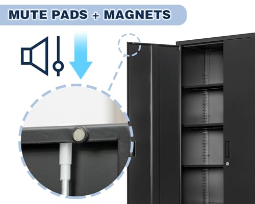 Metal Locking Cabinet with 2 Doors and 2 Adjustable Shelves W109554