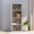 4-Tier Book Cabinet Concrete Gray Chipboard O639