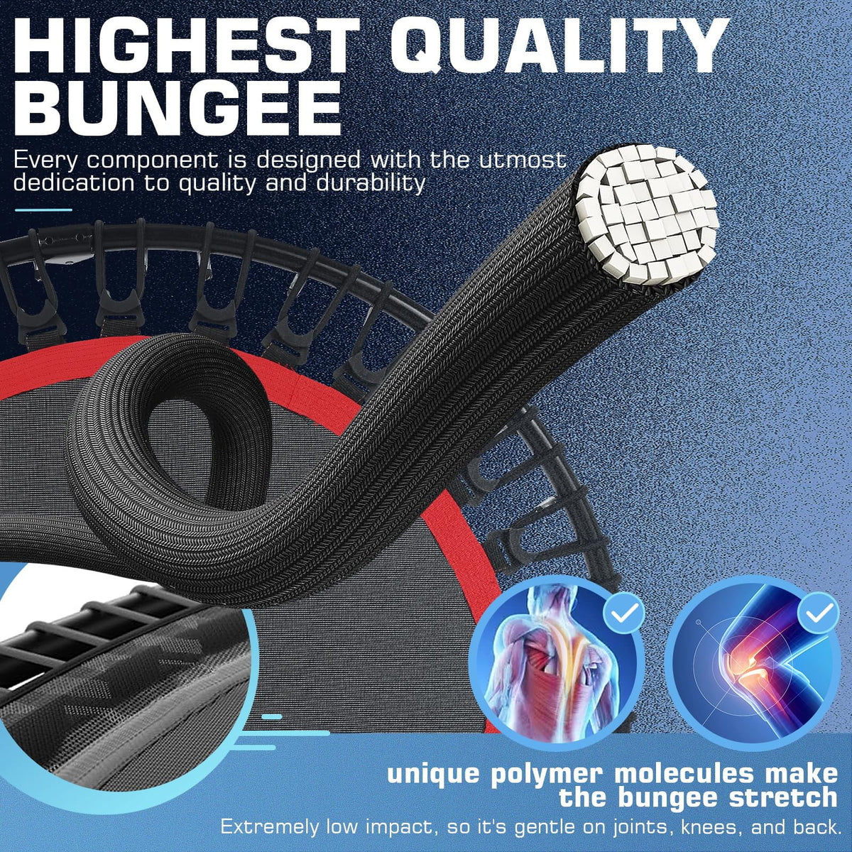 40 Foldable Mini Trampoline with Bungees M7276