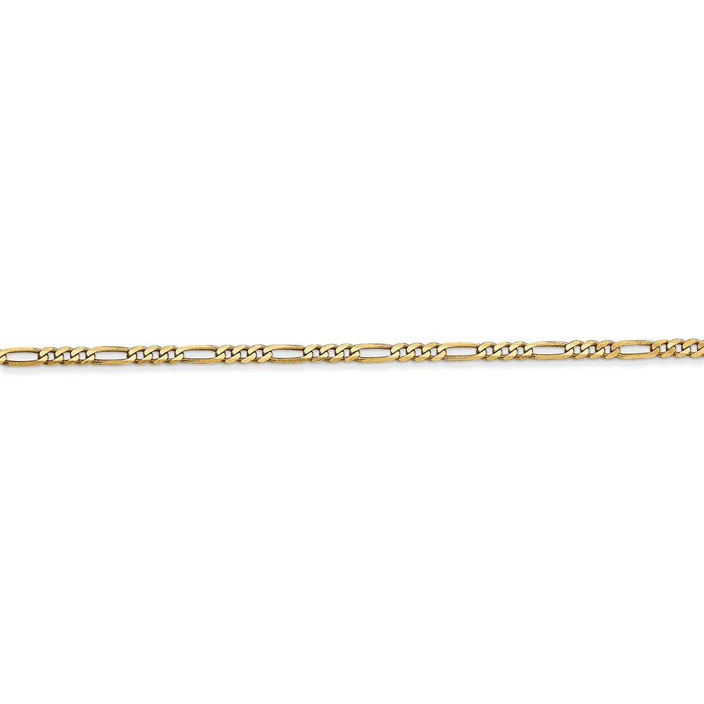 14kt Yellow Gold 1.8mm Flat Figaro Chain 20 inch Lobster Clasp N88579