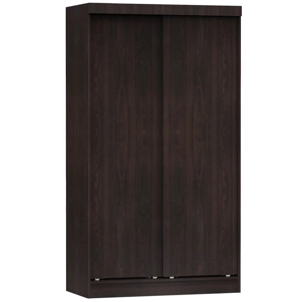 2-Piece Set with Double Sliding Door Wardrobe & Twin Bed W65670