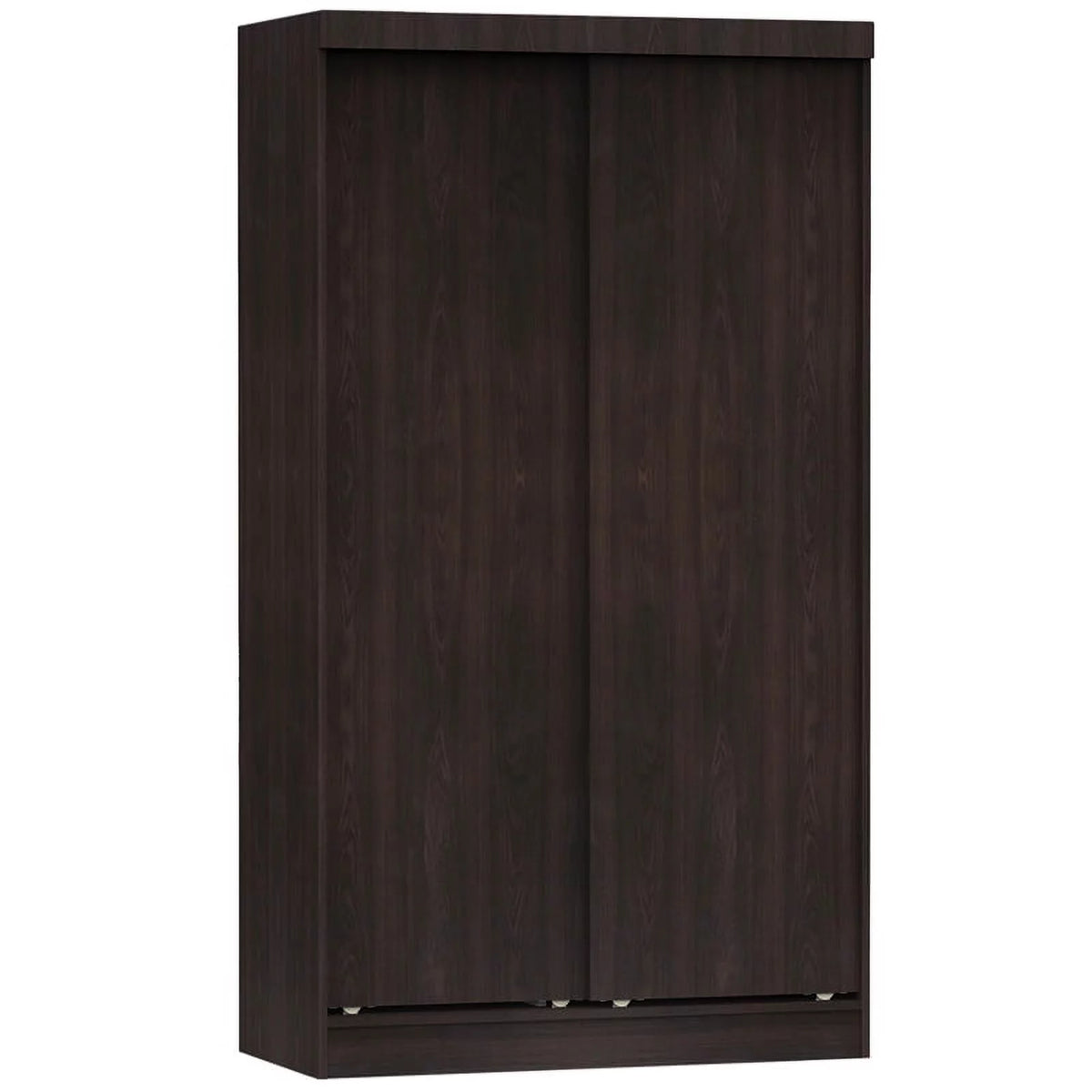 2-Piece Set with Double Sliding Door Wardrobe & Twin Bed W65670