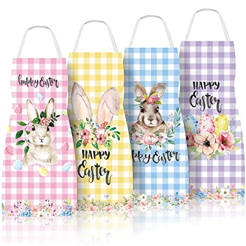 4Pcs Pink Christmas Kitchen Cooking Aprons T47293