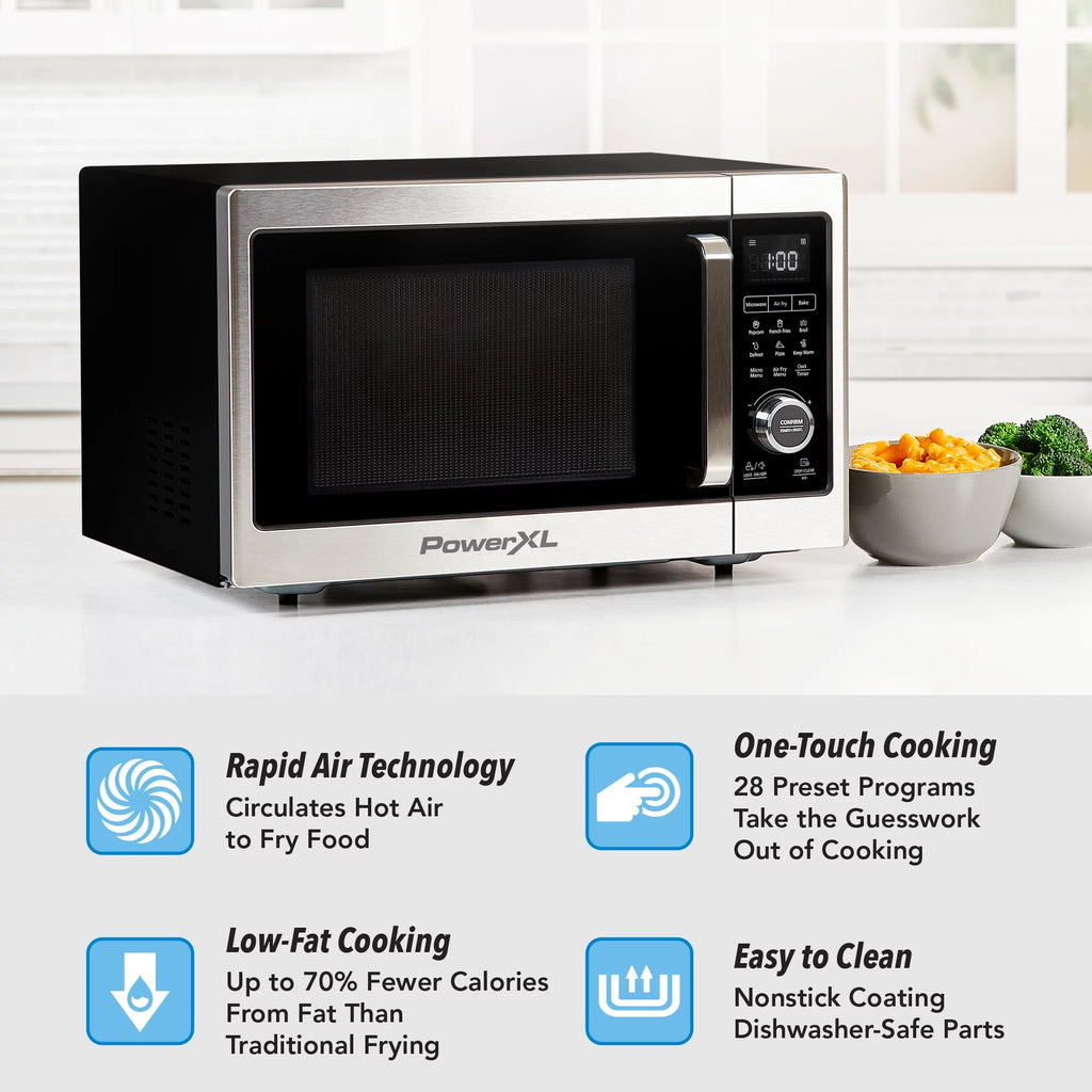 Stainless Steel / Black Microwave Air Fryer, 1cu. ft. L747