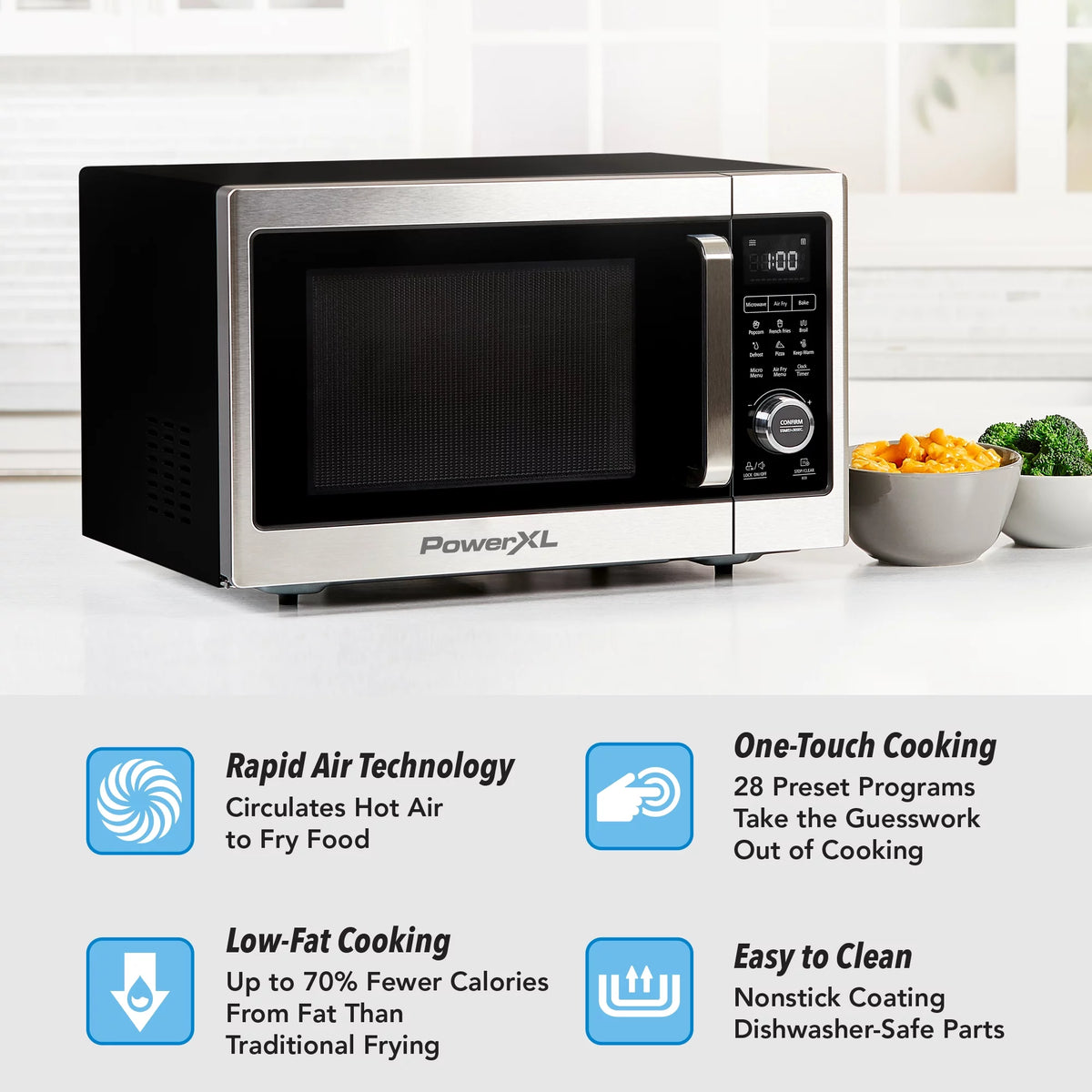 Stainless Steel / Black Microwave Air Fryer, 1cu. ft. L747