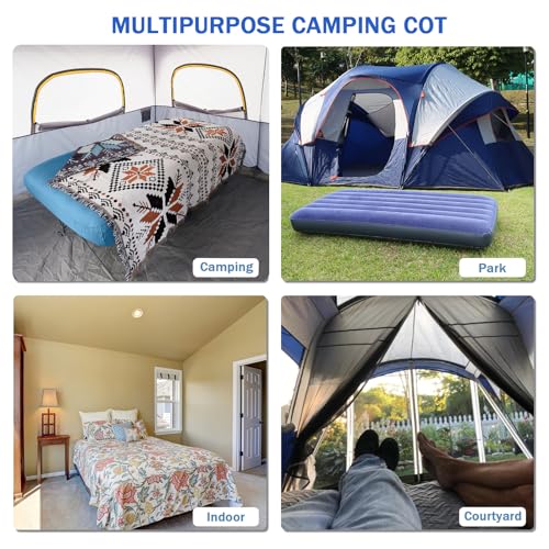 Folding Camping Cot with Inflatable Air Mattress and Carry Bag K8574