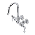 Wall Mount Clawfoot Tub Faucet Polished Chrome P6163