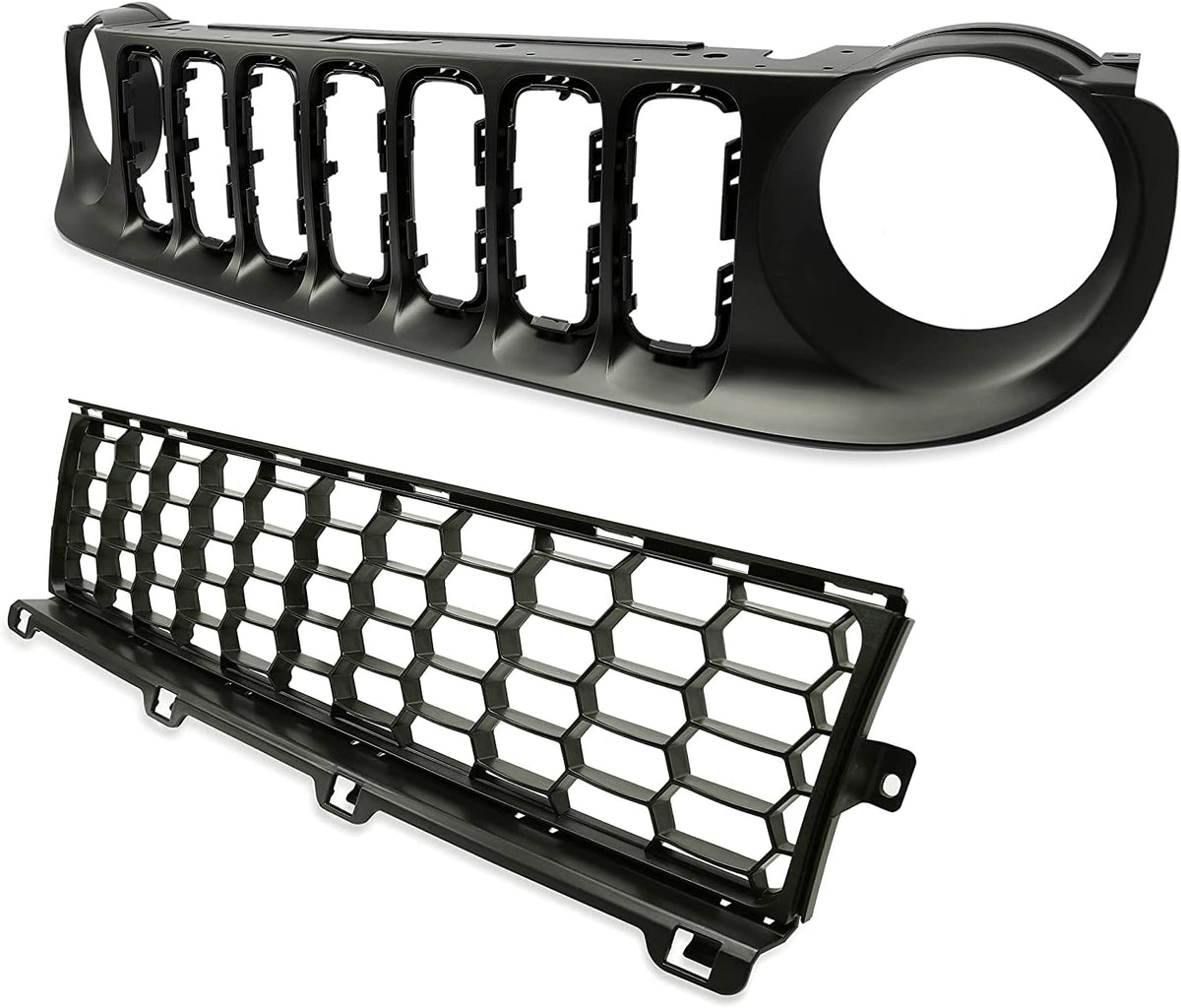 Black 2pcs Front Grille and Lower Grille P405127