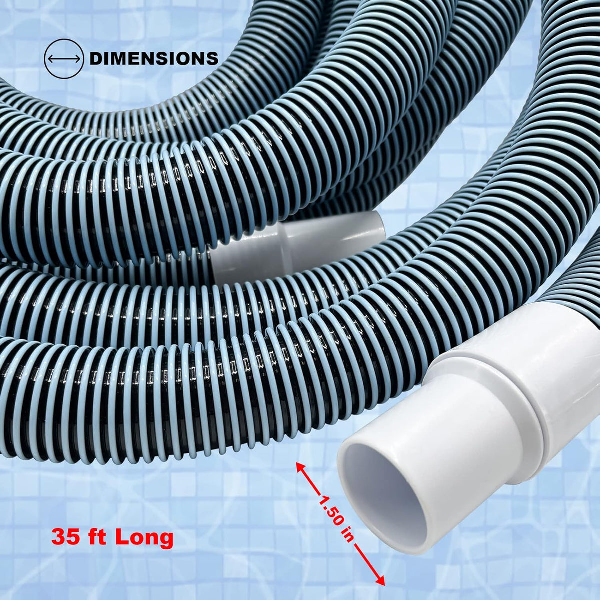 EVA Vacuum Hose 1.5x35' with Swivel Cuff, 2 Pack X742