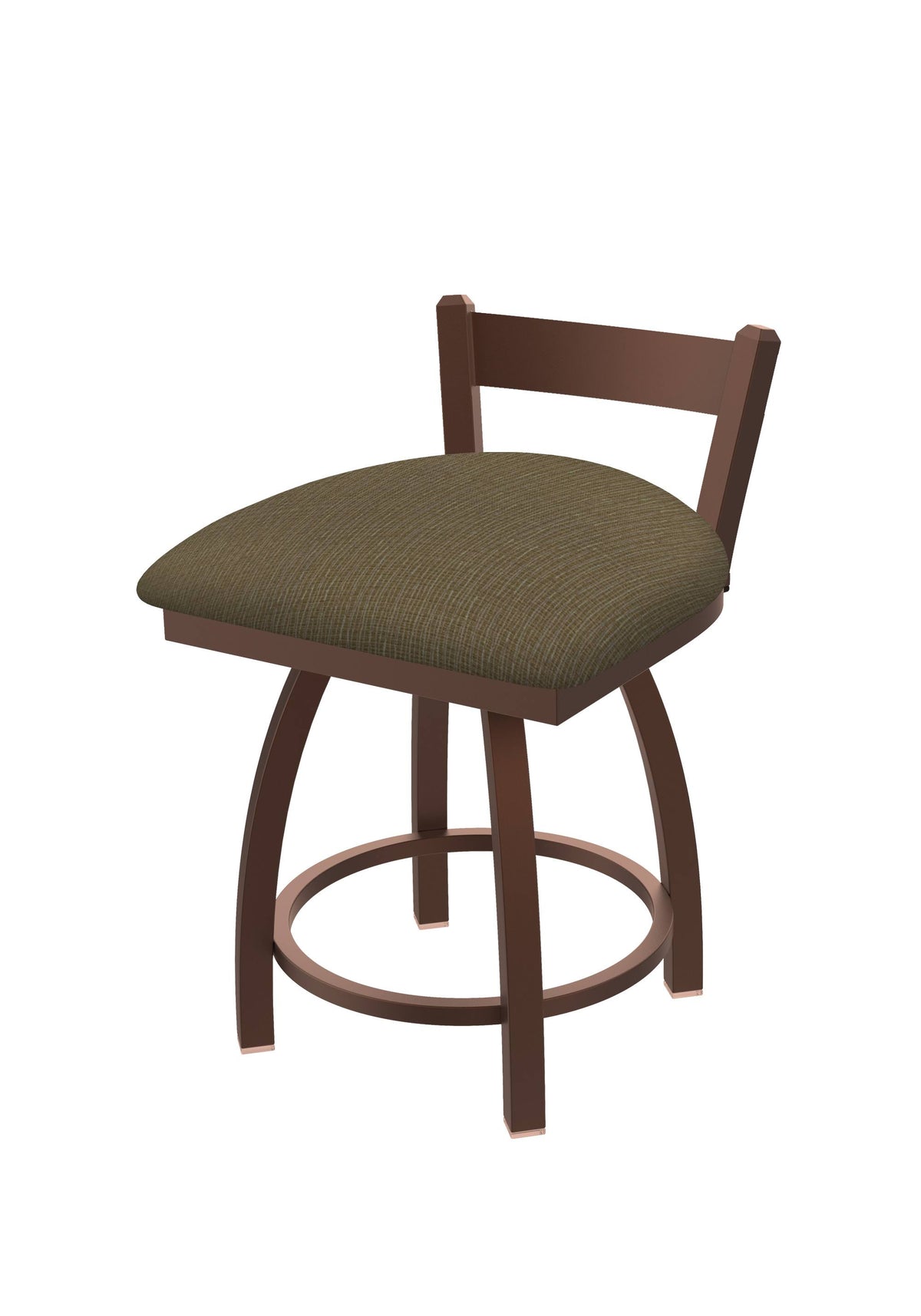 18 inch Low Back Swivel Vanity Stool with Bronze Finish and Cork Seat C689