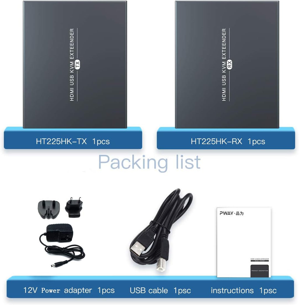 HDMI KVM USB Extender Over Ethernet Cat5e/6 Up to 50m/164ft 1080P 3D Y516